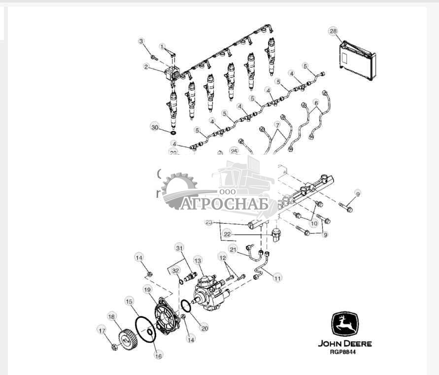 Fuel Injection Pump, Fuel Rail, Fuel Lines And Engine Controller (6068) (215285 